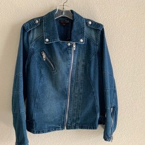 JW STYLE Womens moto Jean Jacket